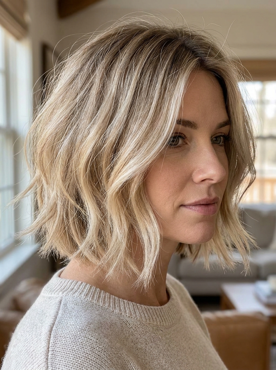 Layered Blonde Bob als Kurze Blonde Bob Frisuren Inspiration 2026